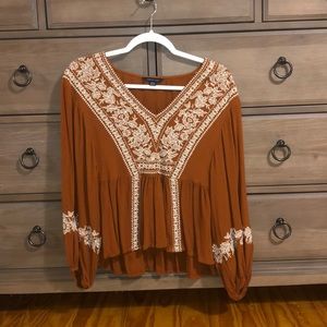 💗American Eagle Burnt Orange Blouse